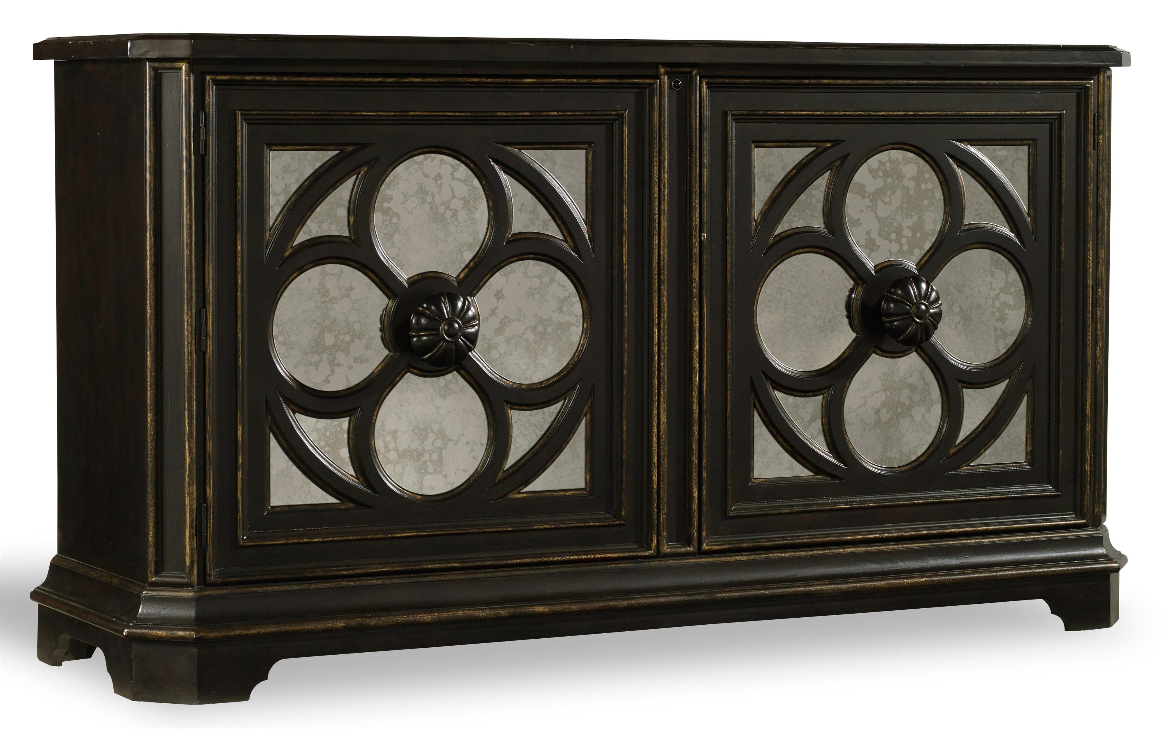 Large Quatrefoil Chest with Mirrored Door Fronts